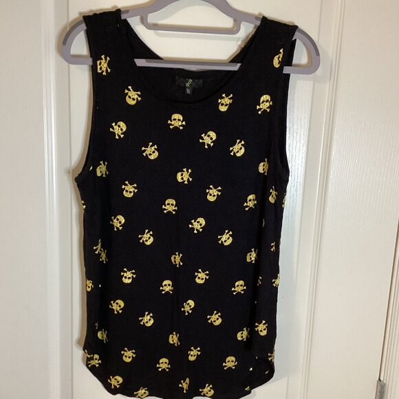 g 21 Women's Layering Tank Top Stretchy Halloween Skull Witchy Goth Y2K - Picture 2 of 6